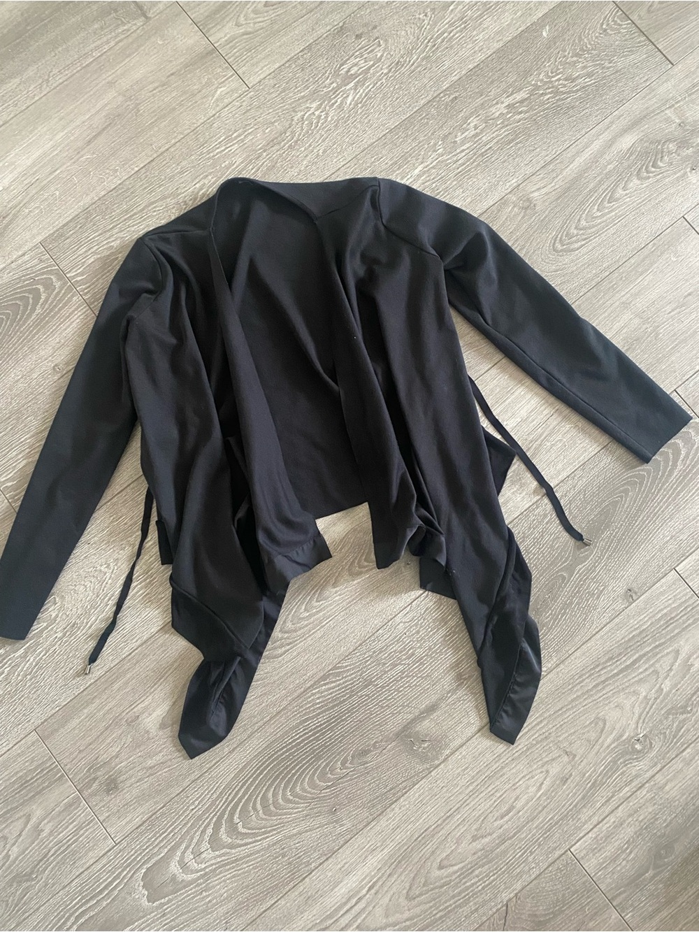 Zara Black Draped Open-Front Cardigan